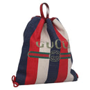 GUCCI Backpack Canvas Red Navy 473872 Auth BA150-1