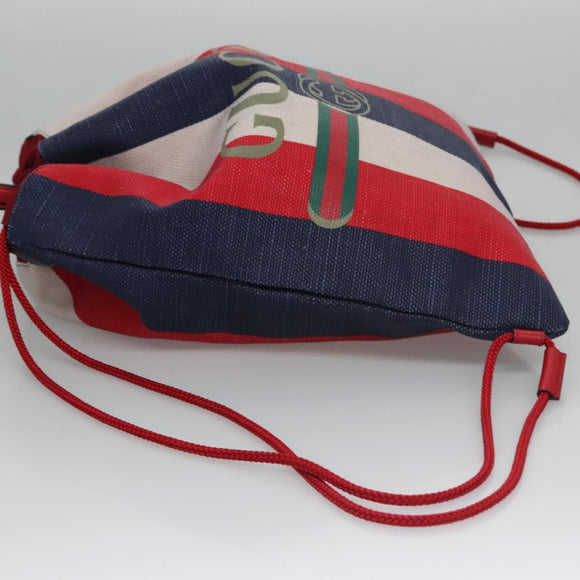 GUCCI Backpack Canvas Red Navy 473872 Auth BA150