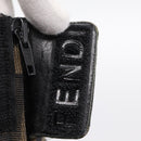 FENDI Zucca Canvas Short Boots Brown Black Auth BA15000A-10