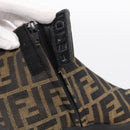 FENDI Zucca Canvas Short Boots Brown Black Auth BA15000A-11