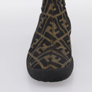 FENDI Zucca Canvas Short Boots Brown Black Auth BA15000A-16