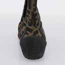 FENDI Zucca Canvas Short Boots Brown Black Auth BA15000A-17