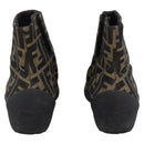 FENDI Zucca Canvas Short Boots Brown Black Auth BA15000A-3