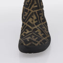 FENDI Zucca Canvas Short Boots Brown Black Auth BA15000A-6