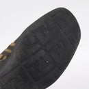FENDI Zucca Canvas Short Boots Brown Black Auth BA15000A-8