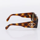 CHANEL Tortoise Sunglasses Plastic Brown Gold Tone CC Auth BA15019-3