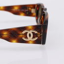 CHANEL Tortoise Sunglasses Plastic Brown Gold Tone CC Auth BA15019-4
