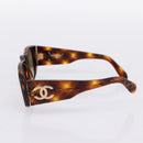 CHANEL Tortoise Sunglasses Plastic Brown Gold Tone CC Auth BA15019-5