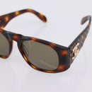 CHANEL Tortoise Sunglasses Plastic Brown Gold Tone CC Auth BA15019-8