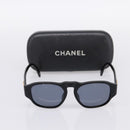 CHANEL Sunglasses Plastic Black Gold Tone CC Auth BA15021-13