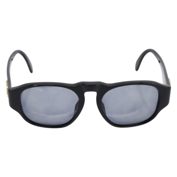CHANEL Sunglasses Plastic Black Gold Tone CC Auth BA15021