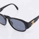 CHANEL Sunglasses Plastic Black Gold Tone CC Auth BA15021-9