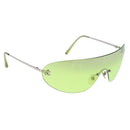 CHANEL Rimless Sunglasses Metal Green Silver CC Auth BA15023M-1