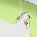 CHANEL Rimless Sunglasses Metal Green Silver CC Auth BA15023M-11