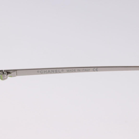 CHANEL Rimless Sunglasses Metal Green Silver CC Auth BA15023M