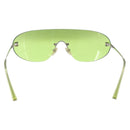 CHANEL Rimless Sunglasses Metal Green Silver CC Auth BA15023M-3