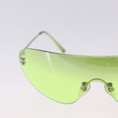 CHANEL Rimless Sunglasses Metal Green Silver CC Auth BA15023M-4