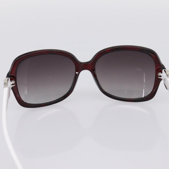 CHANEL Sunglasses Plastic White Silver CC Auth BA15024