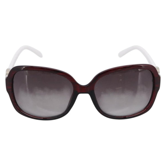 CHANEL Sunglasses Plastic White Silver CC Auth BA15024