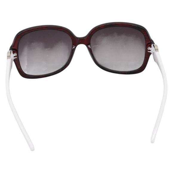 CHANEL Sunglasses Plastic White Silver CC Auth BA15024