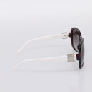 CHANEL Sunglasses Plastic White Silver CC Auth BA15024-3