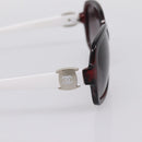 CHANEL Sunglasses Plastic White Silver CC Auth BA15024-4