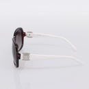 CHANEL Sunglasses Plastic White Silver CC Auth BA15024-5