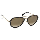 CELINE Sunglasses Plastic Tortoise Brown Gold Tone Auth BA15025V-1