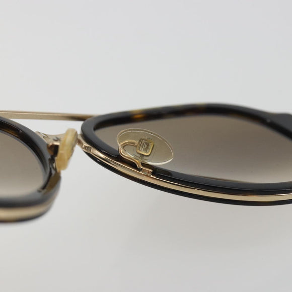 CELINE Sunglasses Plastic Tortoise Brown Gold Tone Auth BA15025V