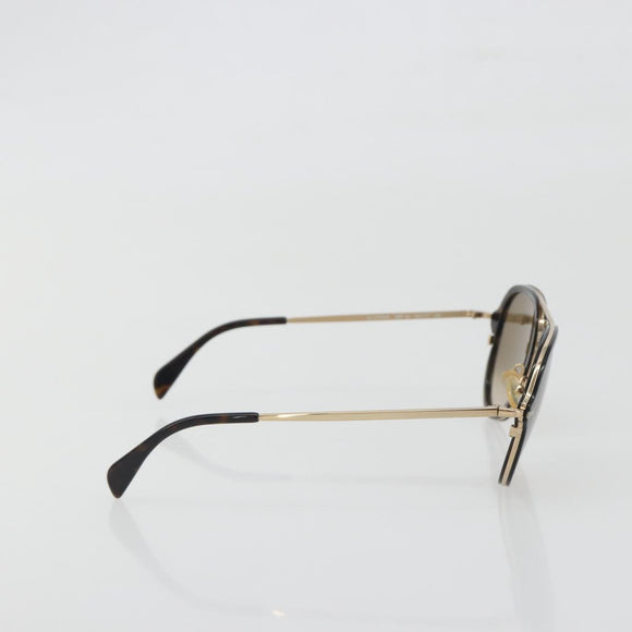 CELINE Sunglasses Plastic Tortoise Brown Gold Tone Auth BA15025V
