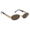 FENDI Sunglasses Metal Brown Gold Tone Auth BA15027-1