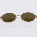 FENDI Sunglasses Metal Brown Gold Tone Auth BA15027-10