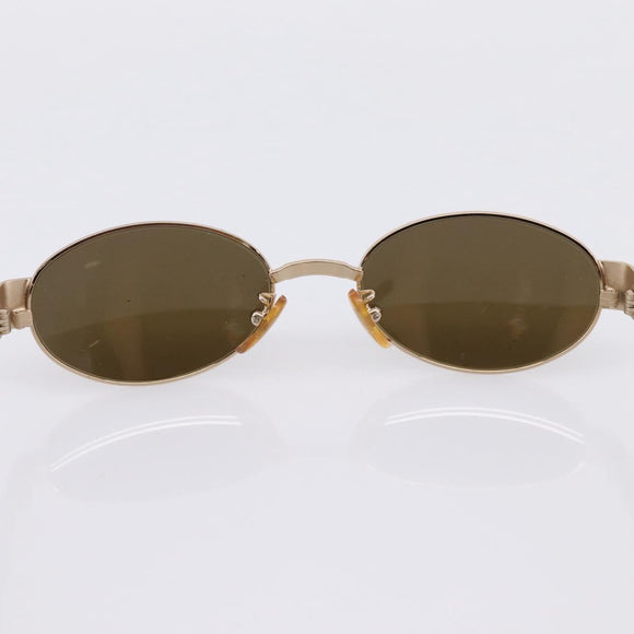 FENDI Sunglasses Metal Brown Gold Tone Auth BA15027