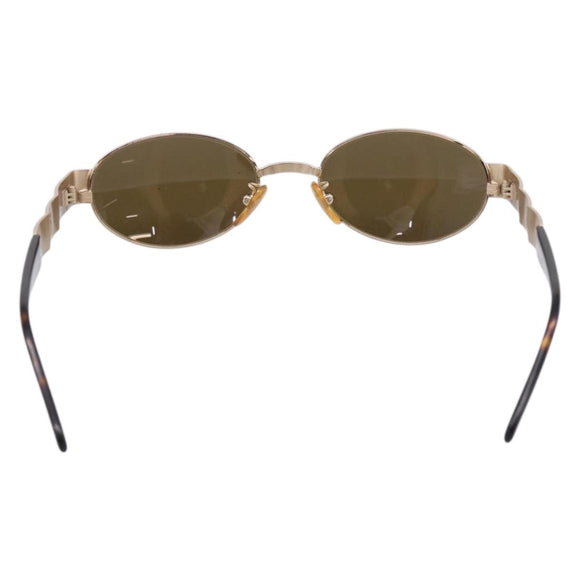 FENDI Sunglasses Metal Brown Gold Tone Auth BA15027