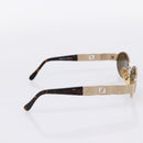 FENDI Sunglasses Metal Brown Gold Tone Auth BA15027-4