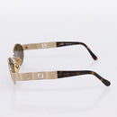 FENDI Sunglasses Metal Brown Gold Tone Auth BA15027-6