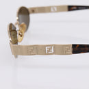 FENDI Sunglasses Metal Brown Gold Tone Auth BA15027-7