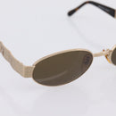 FENDI Sunglasses Metal Brown Gold Tone Auth BA15027-8