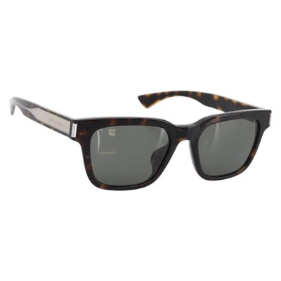 SAINT LAURENT Tortoise Sunglasses Plastic Brown Silver Auth BA15028A