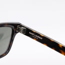 SAINT LAURENT Tortoise Sunglasses Plastic Brown Silver Auth BA15028A-11