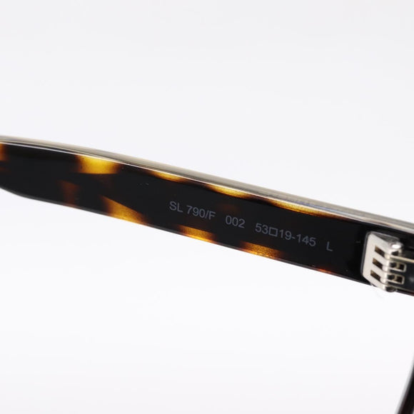 SAINT LAURENT Tortoise Sunglasses Plastic Brown Silver Auth BA15028A