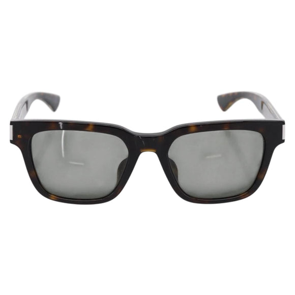 SAINT LAURENT Tortoise Sunglasses Plastic Brown Silver Auth BA15028A