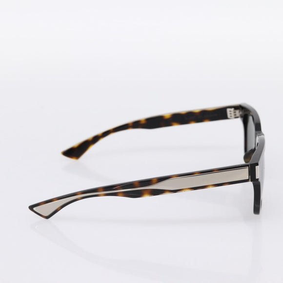 SAINT LAURENT Tortoise Sunglasses Plastic Brown Silver Auth BA15028A