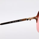 GUCCI Rimless Sunglasses Metal Red Gold Tone Auth BA15030-10