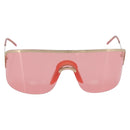 GUCCI Rimless Sunglasses Metal Red Gold Tone Auth BA15030-2