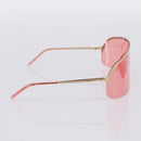 GUCCI Rimless Sunglasses Metal Red Gold Tone Auth BA15030-4
