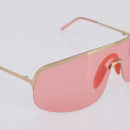 GUCCI Rimless Sunglasses Metal Red Gold Tone Auth BA15030-6