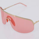 GUCCI Rimless Sunglasses Metal Red Gold Tone Auth BA15030-7