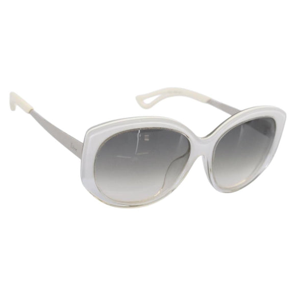 Christian Dior Sunglasses Plastic White Silver Auth BA15031