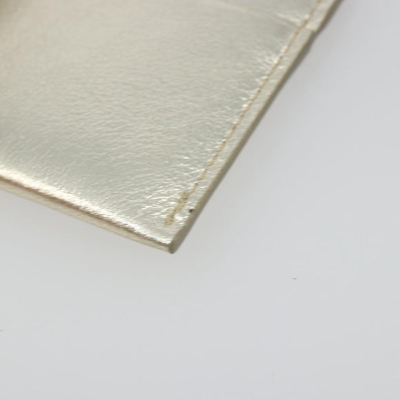 Salvatore Ferragamo Gancini Card Case Leather Champagne Gold Auth BA15034V